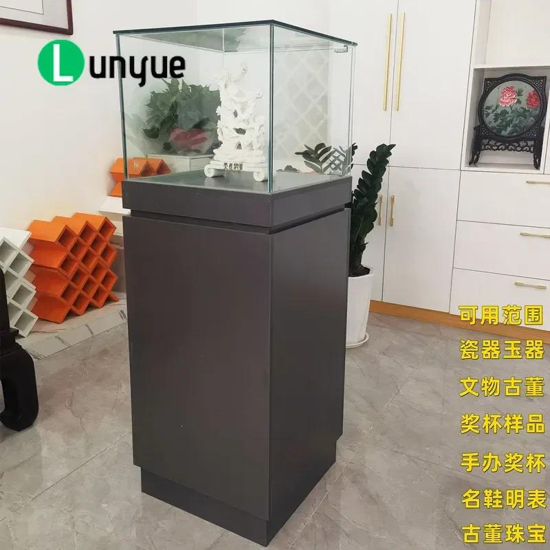 Glass Display Cabinet for Museum Statues Antique Models Gold Jewelry Cultural Relics Showcase Storage Furniture Home Decor