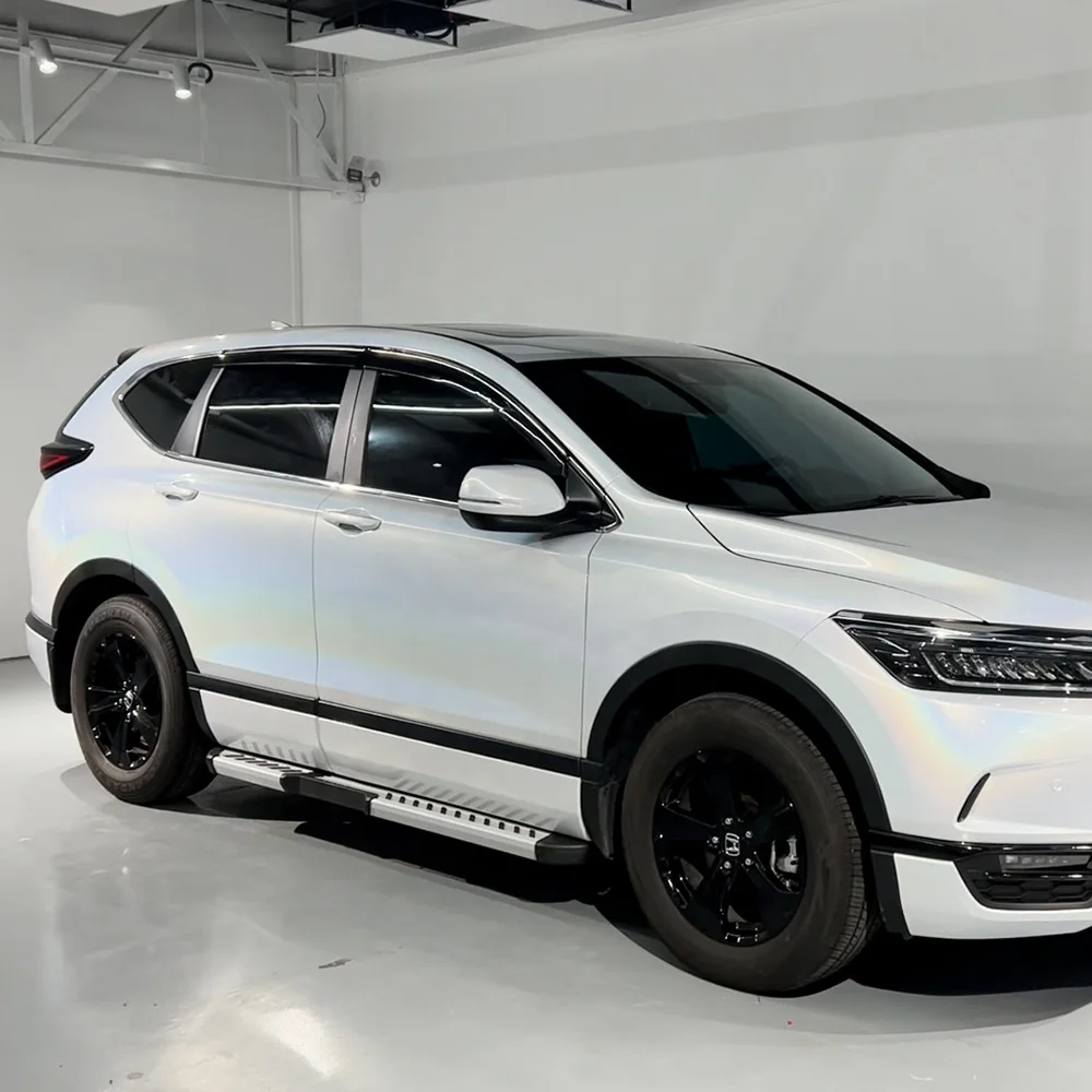 ฟิล์มไวนิลหุ้มรถยนต์สีรุ้งเหลือบรุ้ง โฮโลแกรม กลิตเตอร์สีขาว ฟิล์มหุ้มรถยนต์แบบด้าน โครม ฟิล์มไวนิลติดรถยนต์