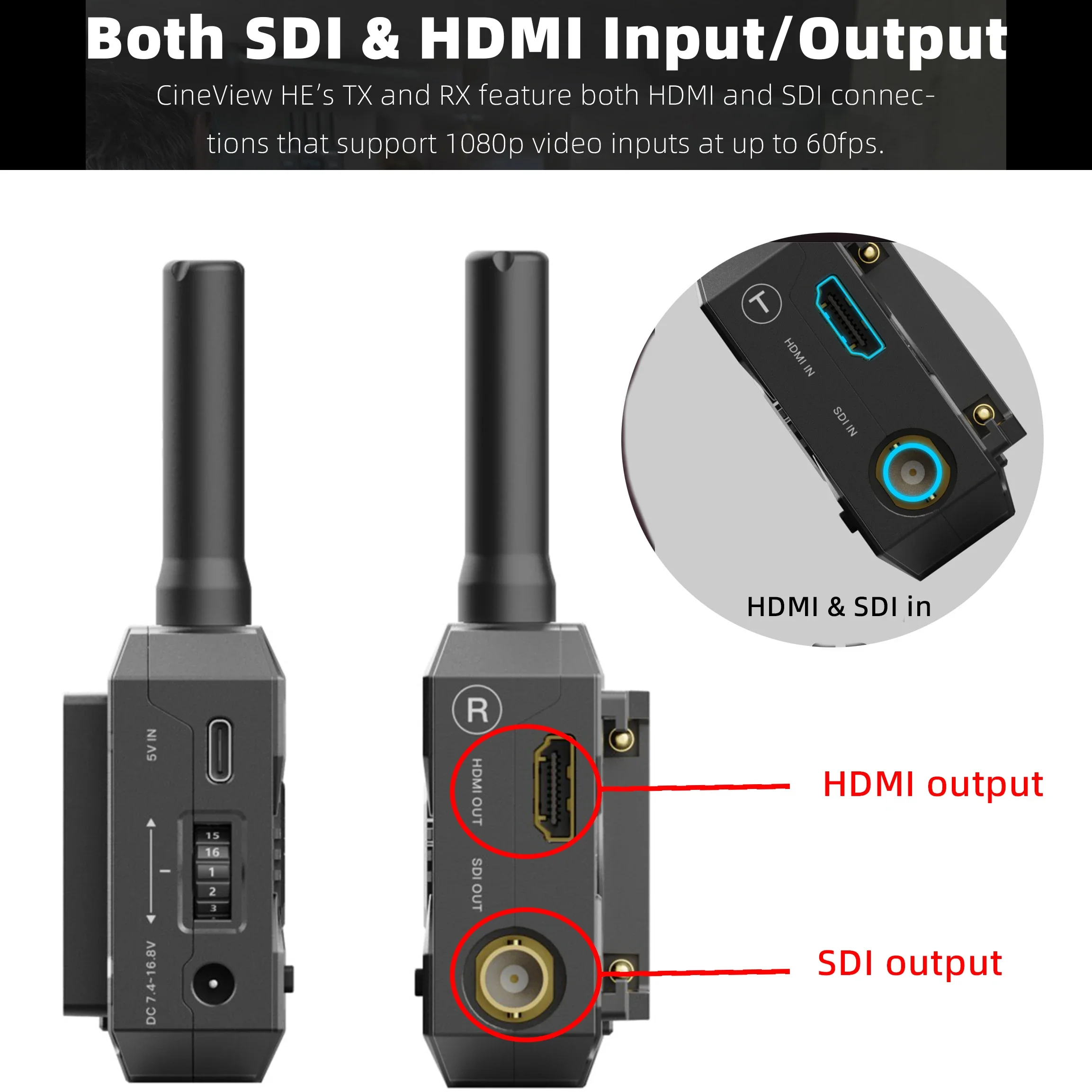 ACCSOON CineView SE WIT04-SE Wireless Video Transmission System for HDMI SDI 0.05S Fanless and super quiet