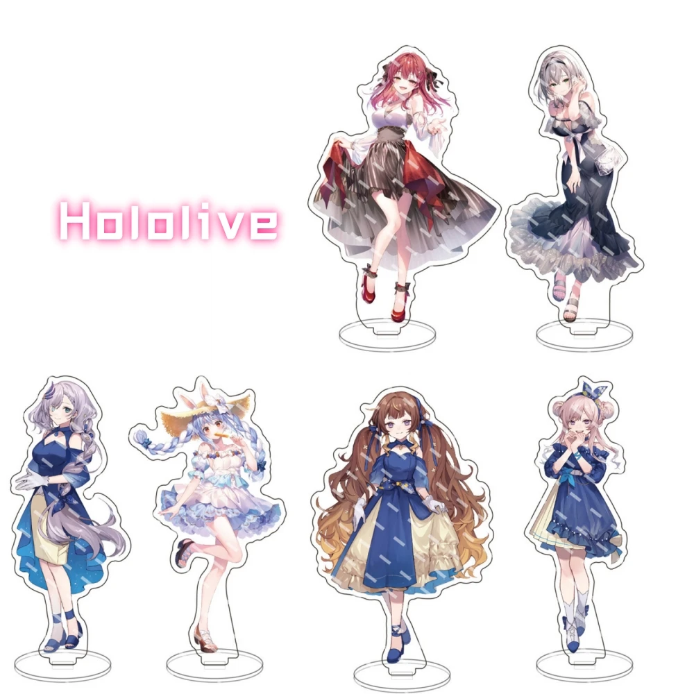 Anime Hololive Figures Shirakami Fubuki Natsuiro Matsuri Gown Acrylic Stands Akai Haato Character Model Gifts