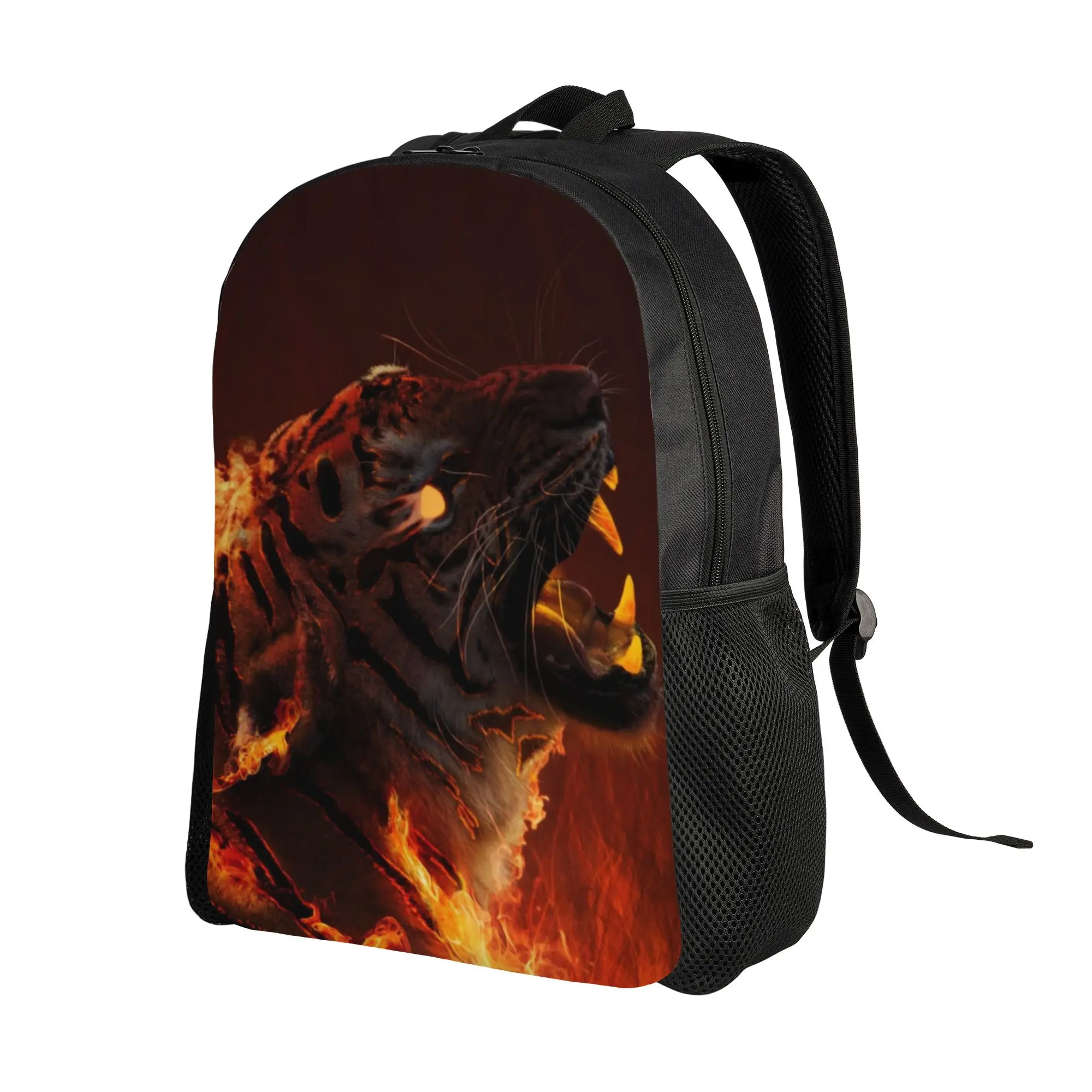 Storage Bag Back to school season Flaming Roaring Tiger Dark Art  Snack Storage Backpack