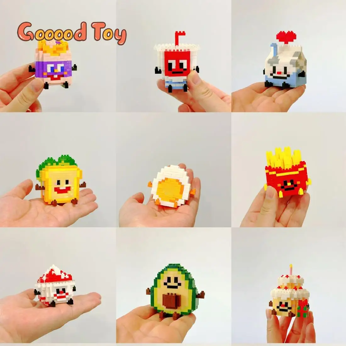 

12Pcs/set Micro Building Blocks Mini Food Brick Charms Fruit Drink Avocado Pineapple Hamburger Diy Assemble Toy Christmas Gifts