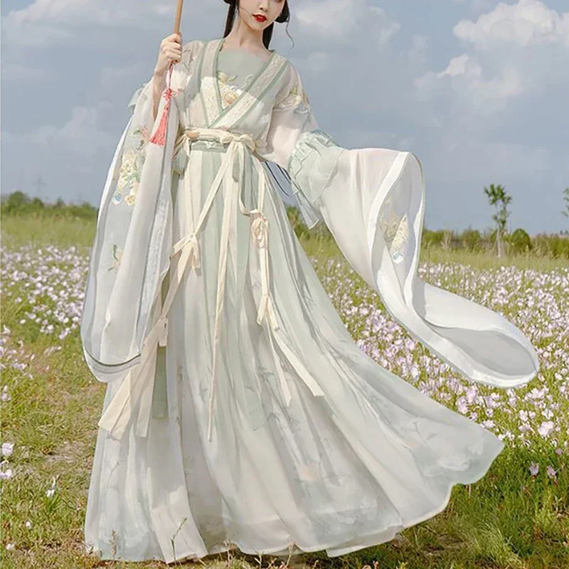 Hanfu Traditional Dress Women Chinese Embroidery Hanfu Set Female Halloween Fairy Cosplay Costume Summer Dress Hanfu Large Size