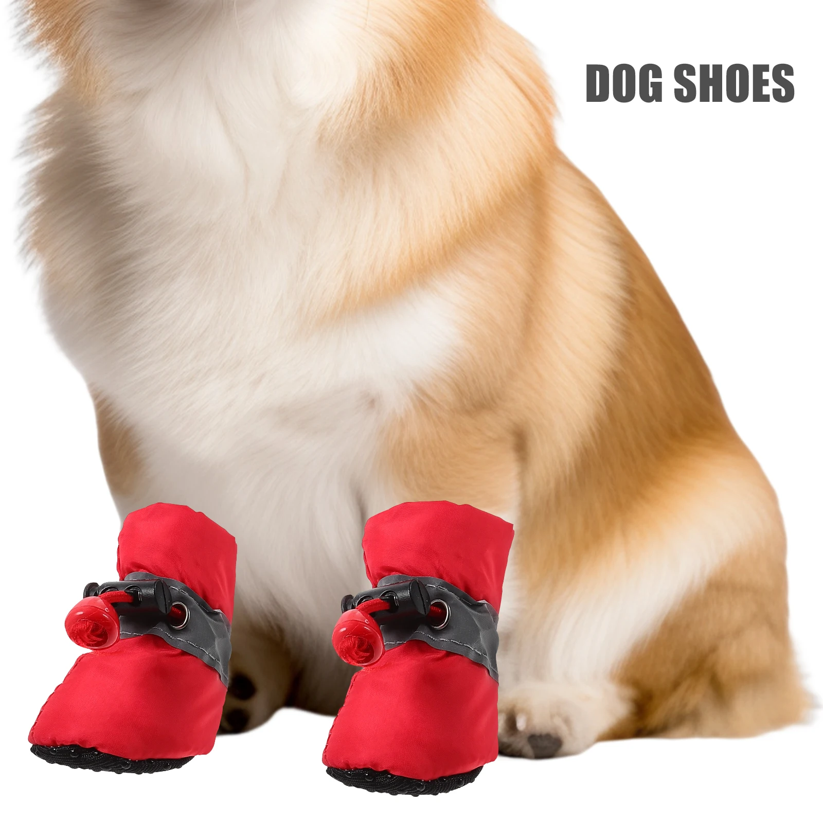 

Anti-slip Pet Shoe Cover Shoes Non-slip Dog Boots Protection Red Cloth for Snow