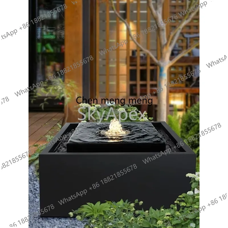 Hot  Sale  Luxury Square Double-layer Waterfall Fountain - Silent & Energy-saving  LED Steel & Granite Construction  For  Garden