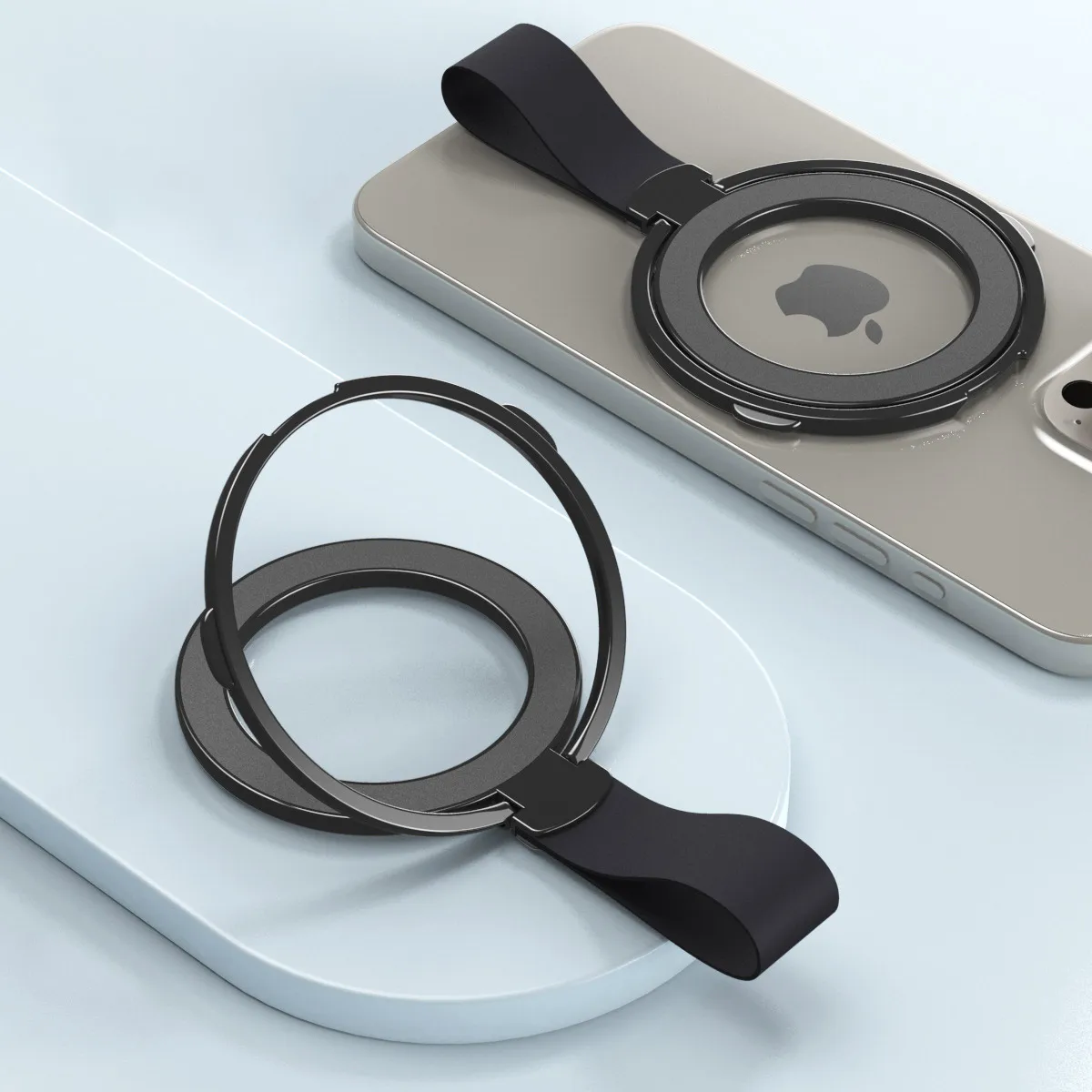 Handy-Ringhalter, Ständer, Fingergriff, Graddrehung, Ständer aus Aluminiumlegierung, für Magsafe iPhone 16, 15, 14, 13, 12 Pro Max – Detail 2