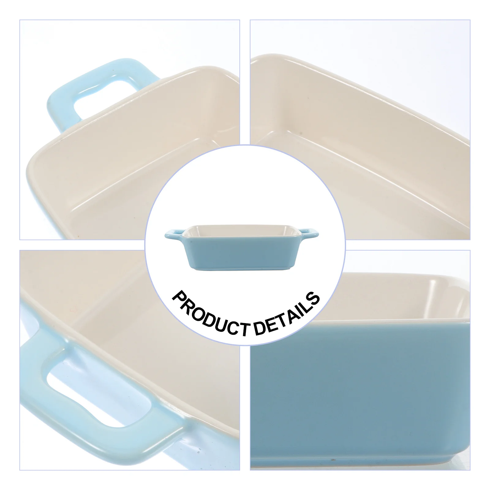 

Ceramic Baking Tray Ergonomic Design Ceramic Oven Plate for Cheese Baked Rice Fruit Meat Kitchen Tableware