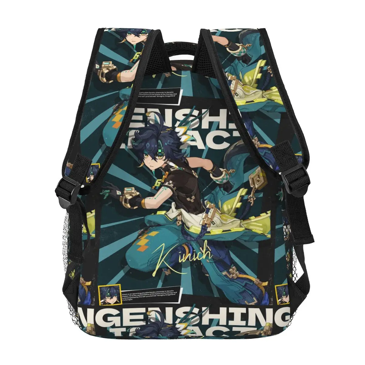 Mochila Kinich Sunblast Genshin Impact, mochila para estudiantes, niños y niñas, bolso escolar para niños, bolsos de hombro para ordenador portátil para hombres y mujeres