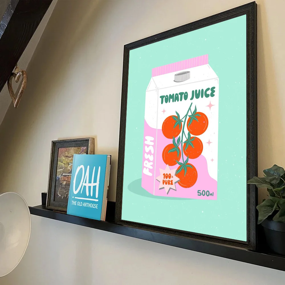 1pc Japanese Pink Canned Poster Self-adhesive Art Waterproof Paper Sticker Coffee House Bar Room Wall Decor