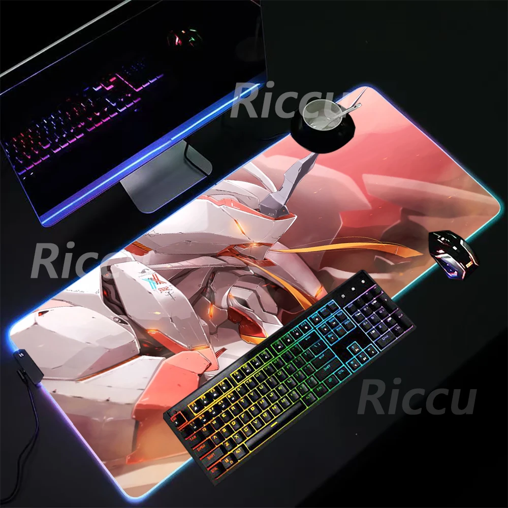 

DARLING IN THE FRANX 02 mouse Pad PC Table mat High definition print RGB Mouse Pad Desktop games XXL Large accessories mouse pad