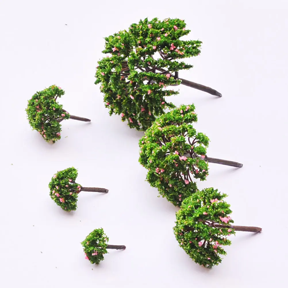 

12Pcs Imitated Flower Tree Decor Realistic Miniature Sand Table Landscape Tree Ornament Creative DIY Micro Landscape Scene