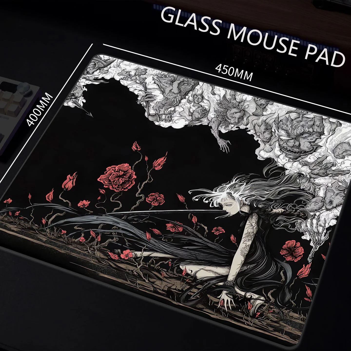 Mythology Comic Girl Photovoltaic Glass Mouse Pad Tempered Upgrade Smooth FPS Pc Game & Office Specific Mousepad Laptop Desk Mat