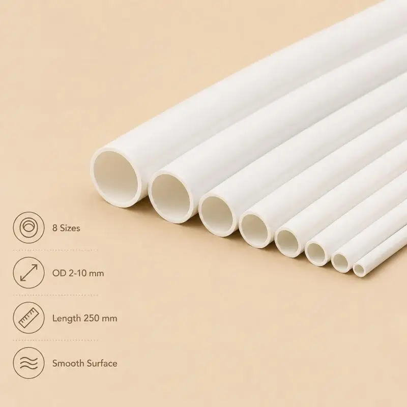2/2.5/3/4/5/6/8/10mmABS Round Tube Hollow Tube DIY Handmade Sand Table Material Model Building