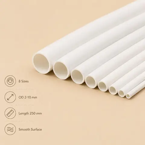 2/2.5/3/4/5/6/8/10mmABS Round Tube Hollow Tube DIY Handmade Sand Table Material Model Building