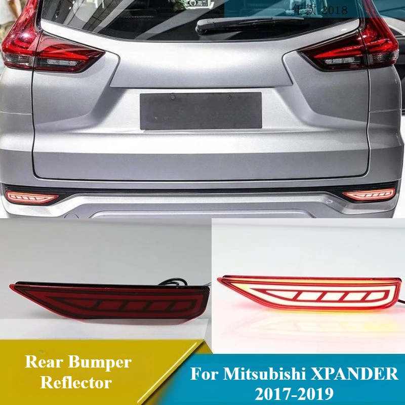 

2Pcs Led Rear Bumper Light Reflector For Mitsubishi XPANDER 2017 2018 2019 DRL Brake Light Rear Fog Lamp Daytime Running Lights
