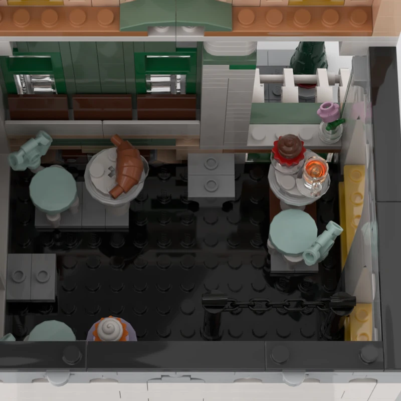 1239 PCS City Engineering Modular French Cafe - Modification of Set 10362 MOC Customize Modular Building DIY Toy Christmas Gift