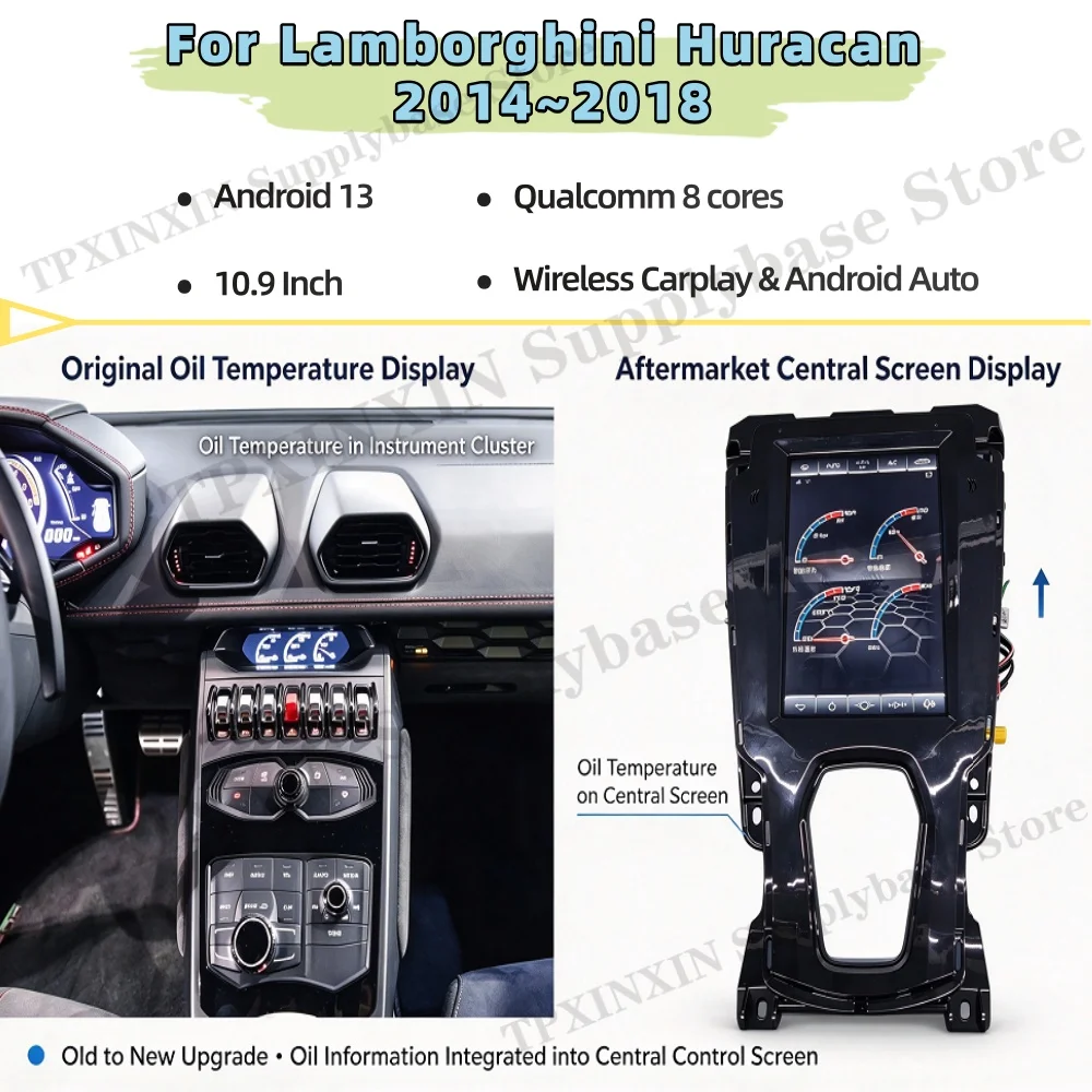 For Lamborghini Huracan 2014~2018 Android Radio Automotive Multimedia GPS Navigation Car Stereo Accesorios Auto Player Head Unit
