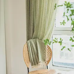 Boho Curtain for Bedroom Dining Room Kitchen, Bohemian Chic Textured Embroidery, Vintage Handmade Tassels Decor Drape, 1 Panel