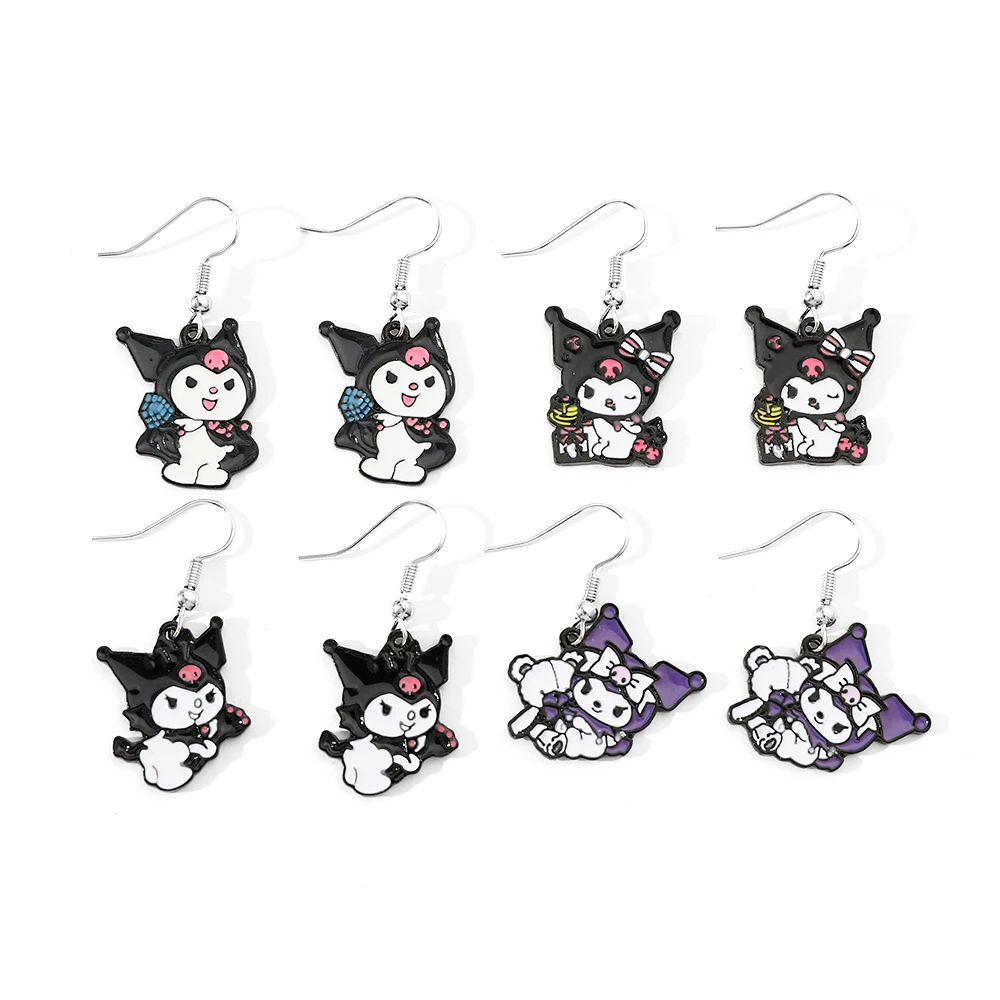 Sanrio Cartoon Earrings for Friends, Cute Kuromi Ear Studs, Birthday Party Jewelry Accessories, Funny Gifts, Fashion