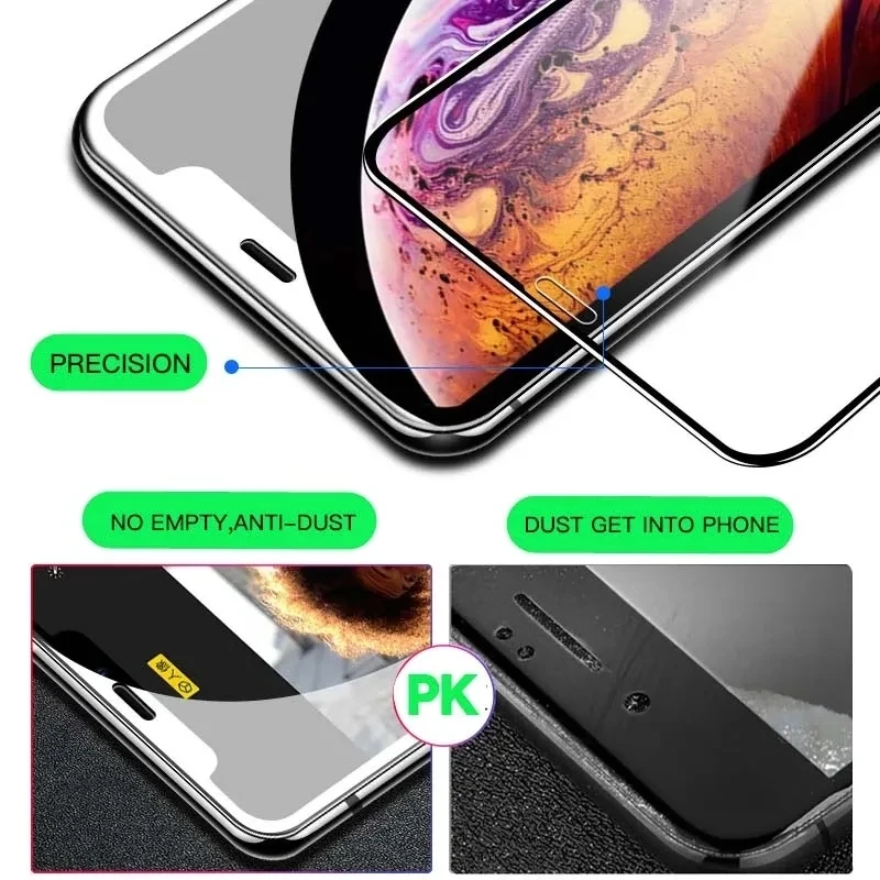 3PCS 20D Full Cover Screen Protector For iPhone 13 12 Mini 15 14 Plus 11 Pro Max Tempered Glass For iPhone X XR XS Max Glass