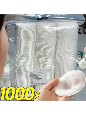 Disposable Soft and Breathable Circular Makeup Remover Pads Doubles Sided Cotton Pads Non-Irritating for Daily Facial Cleaning
