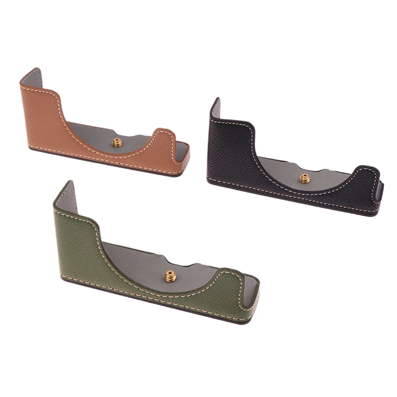 PU Leather Camera Case For M200 Camera Half Case Base Protector Baseplate Camera Bag Button Opening 1/4Scew Retro Hot Shoe Cover