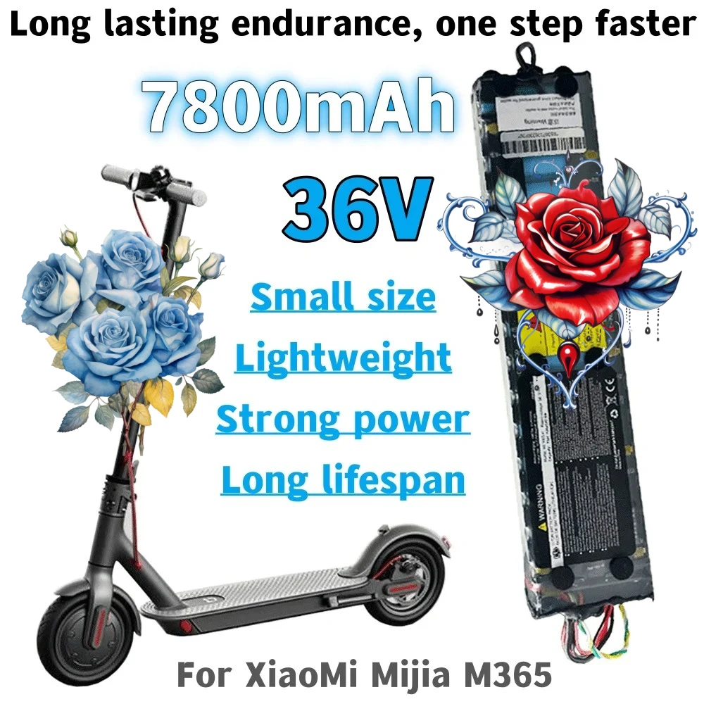 

36V 7800mAh 10S3P Battery Pack for Xiaomi M365 Electric Scooter 18650 NE1003-H Cell Communication Interface Discharge Tail Light