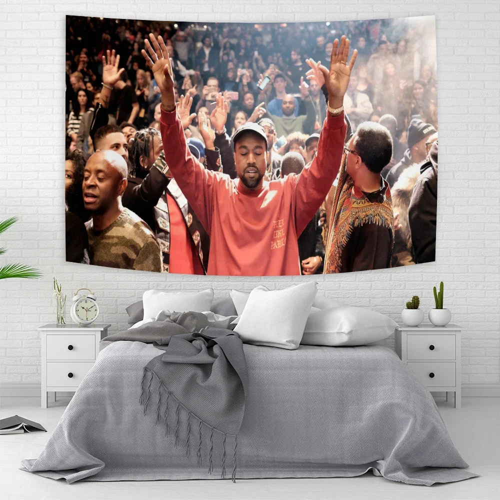 Kanye 2024 Flags Room Decorations Support for Kanye West US President Tapestry Funny Meme Wall Tapestry Aesthetic Room Decor