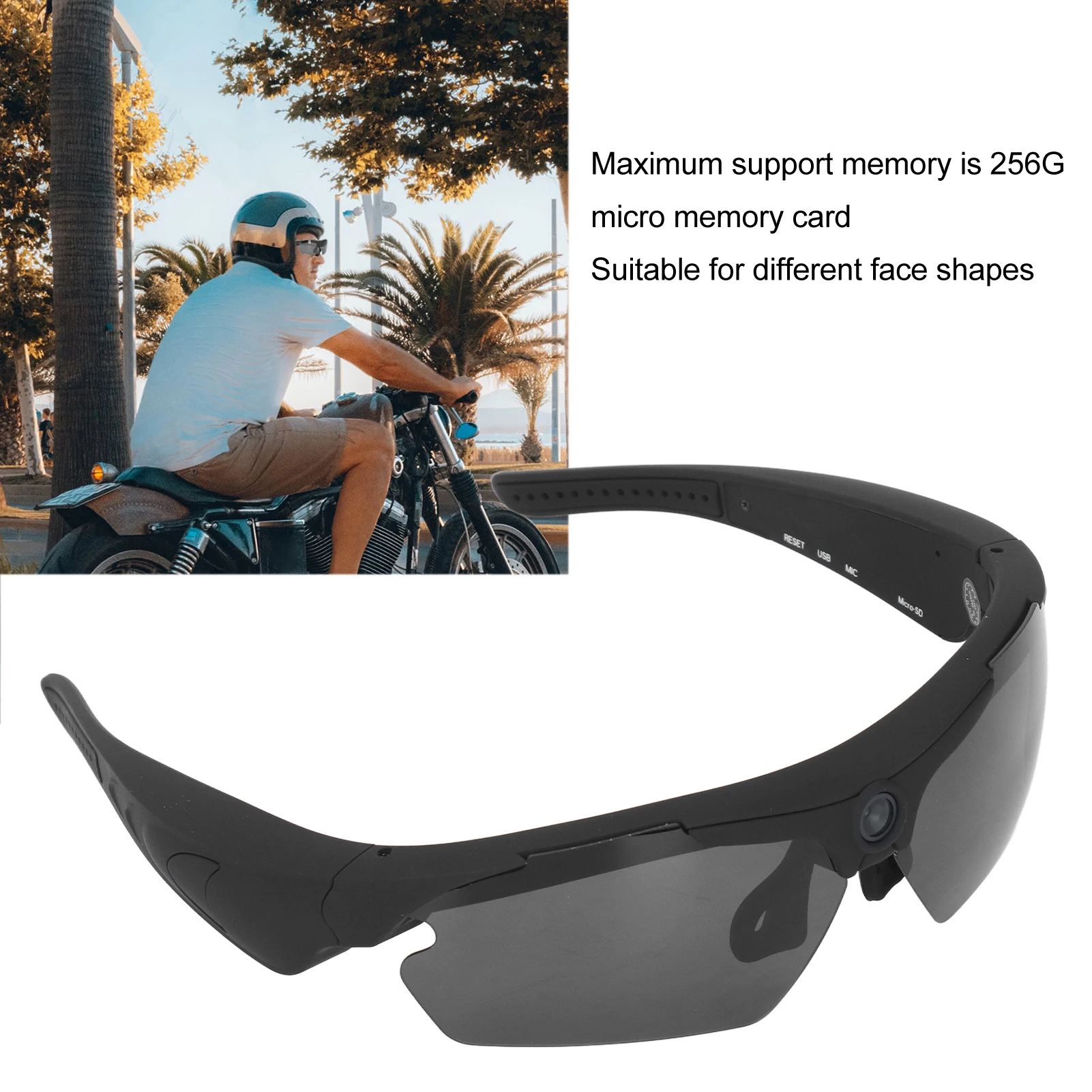 Camera Sunglasses Maximum Support 256G HD1080P Camera Glasses Record Wonderful Moments Video Recording for Hiking for Driving