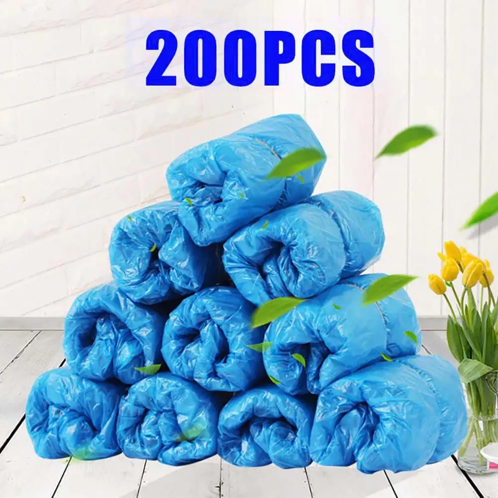 200Pcs Jednorazowe pokrowce na buty Jednorazowe wodoodporne pokrowce na buty Deszczowe pokrowce na buty do czyszczenia dywanów Pokrowce na buty