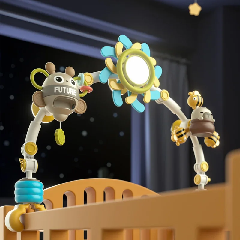 Zabawki Montessori dla niemowląt, grzechotka w kształcie pszczoły do łóżeczka, dzwonek, grzechotka dla noworodków, zabawka sensoryczna, bezpieczna do wózka, do zawieszenia na siedzisku, zabawka do zawieszenia w samochodzie.