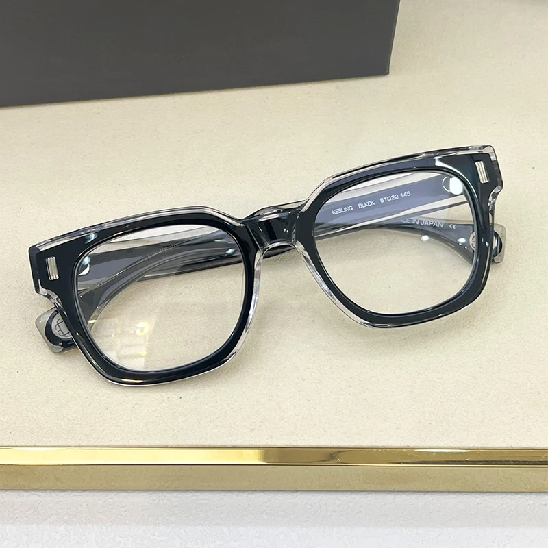 Lunettes carrées en acétate faites à la main de style japonais pour hommes et femmes, lunettes vintage, monture rétro, créateur de mode, haute qualité