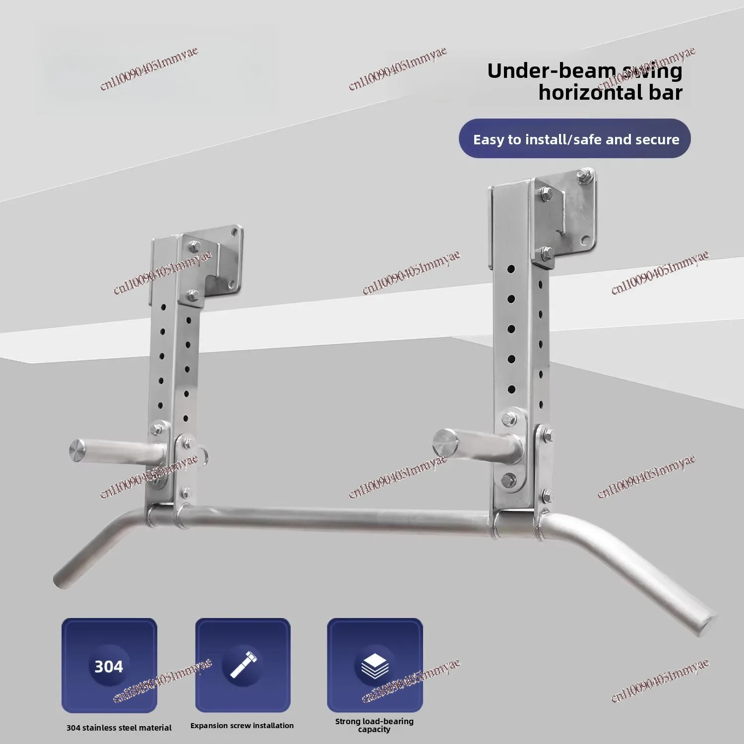 Stainless Steel Pull-up Ring Horizontal Bar Household Indoor Beam Wall Punching Swing Fitness Equipment