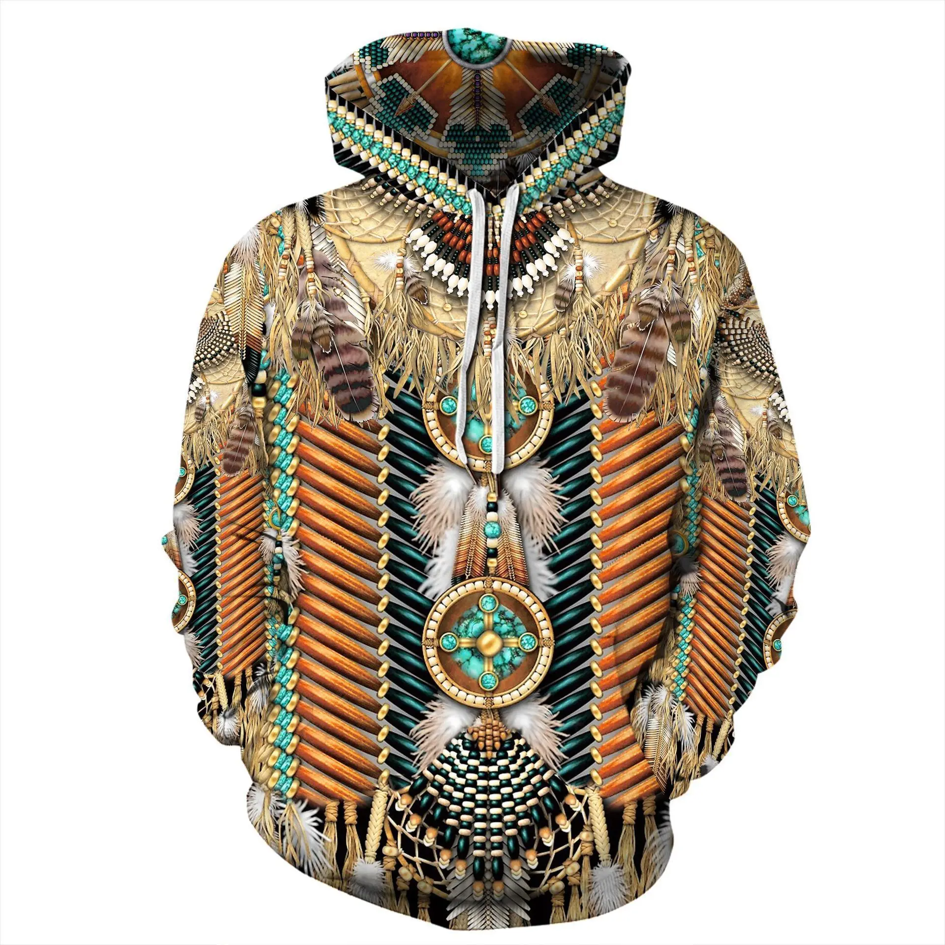 

New 3D Printing Indian Wolf Fashion Men Women Tracksuits Crewneck Hoodies Plus Size S-7XL Harajuku Four Seasons Casual