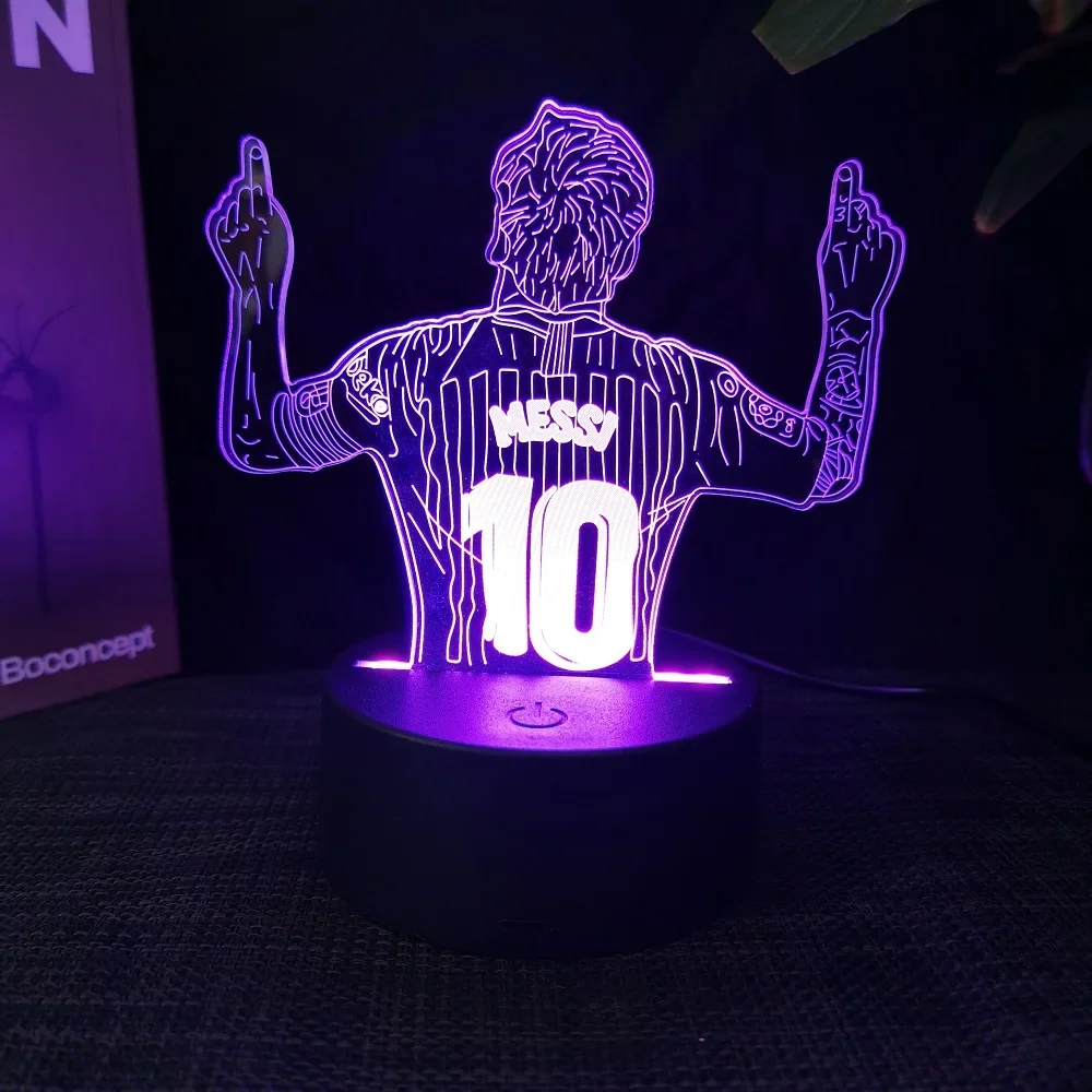 Footballer 3D acrylic night light can change 16 colours to decorate the room is a great  gift for sports fans boys and girls