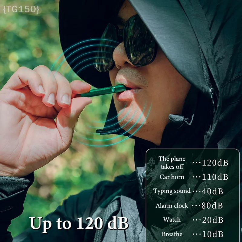 1 Pcs Multifunction Survival Whistle, Aluminum Alloy Double Pipe Keychain With Rope For Outdoor Emergency