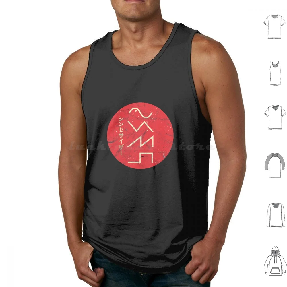 Vintage Waveforms Synthesizer Analog Studio Gear Design Tank Tops Vest Sleeveless Synthesizer Release Keyboard Electronic