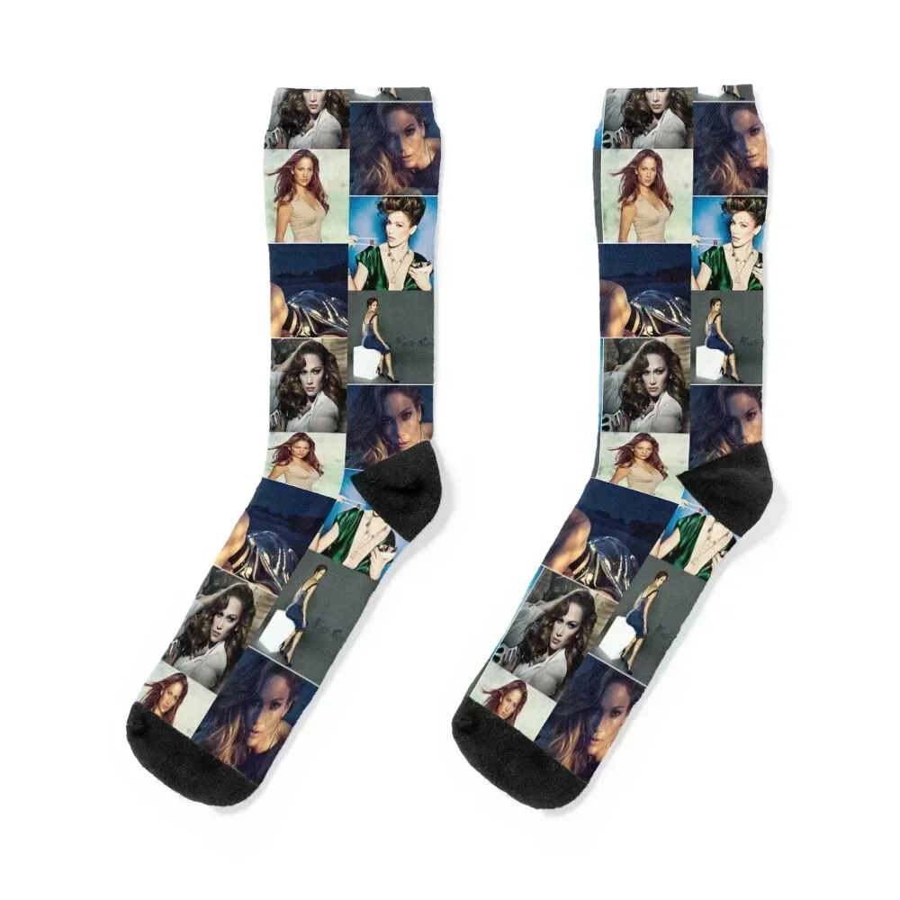 

Jennifer Lopez American Singer Beautiful Aesthetic Photos Collage - 1 Socks Lots luxe hiking Socks Ladies Men's