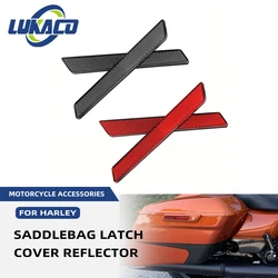 For Harley Touring Road King Road Glide Street Glide 2014-up 2PCS Motorcycle Reflectors Hard Saddlebag Guard Latch Cover