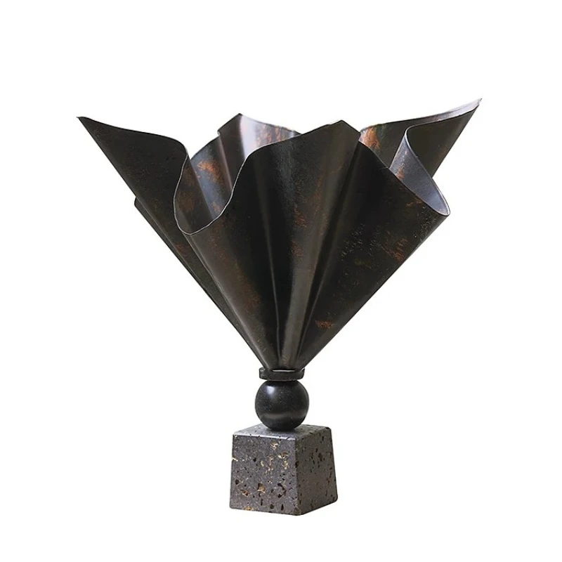 medieval metal pleated flower arrangement home art vase creative retro ornament