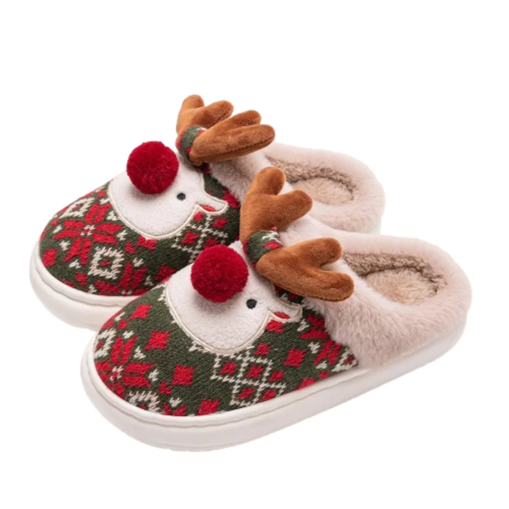 

Casual Cute Cartoon Elk Slippers Soft Deer Bedroom Shoes Lovely Christmas Slippers Bedroom