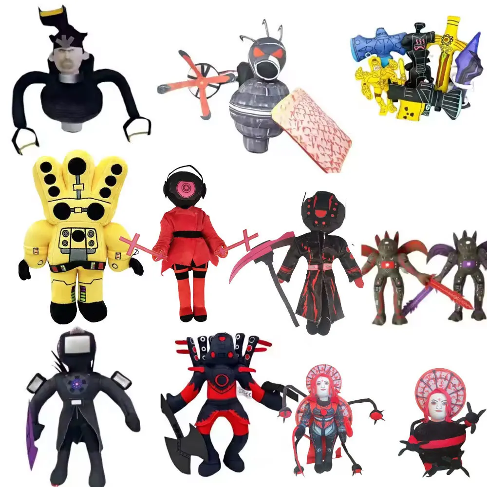 

Skibidi унитаз Титаны ТВ человек громкоговоритель оператора плюшевая игрушка Титаны дрель человек часы динамик мужская камера плюшевая игрушка