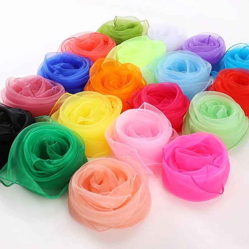 Sensory Scarves Multi-Colour 60cm Dance Sports Scarf Grils Sensory Square Movement Rhythm Band Scarves