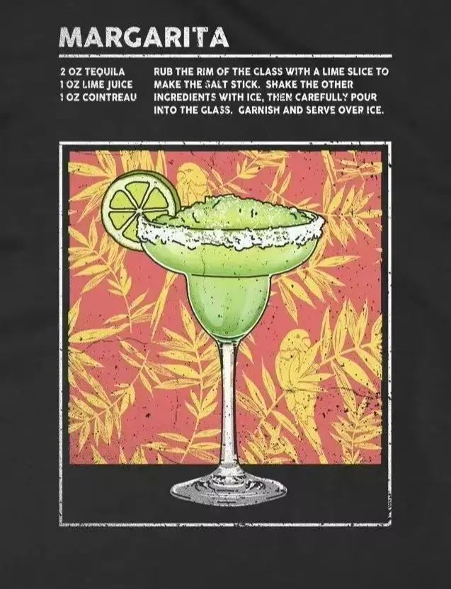 Mixed Drink Margarita Cocktail Happy Hour Liquor Bartender T-Shirt 100% Cotton O-Neck Summer Short Sleeve Casual Mens T-shirt