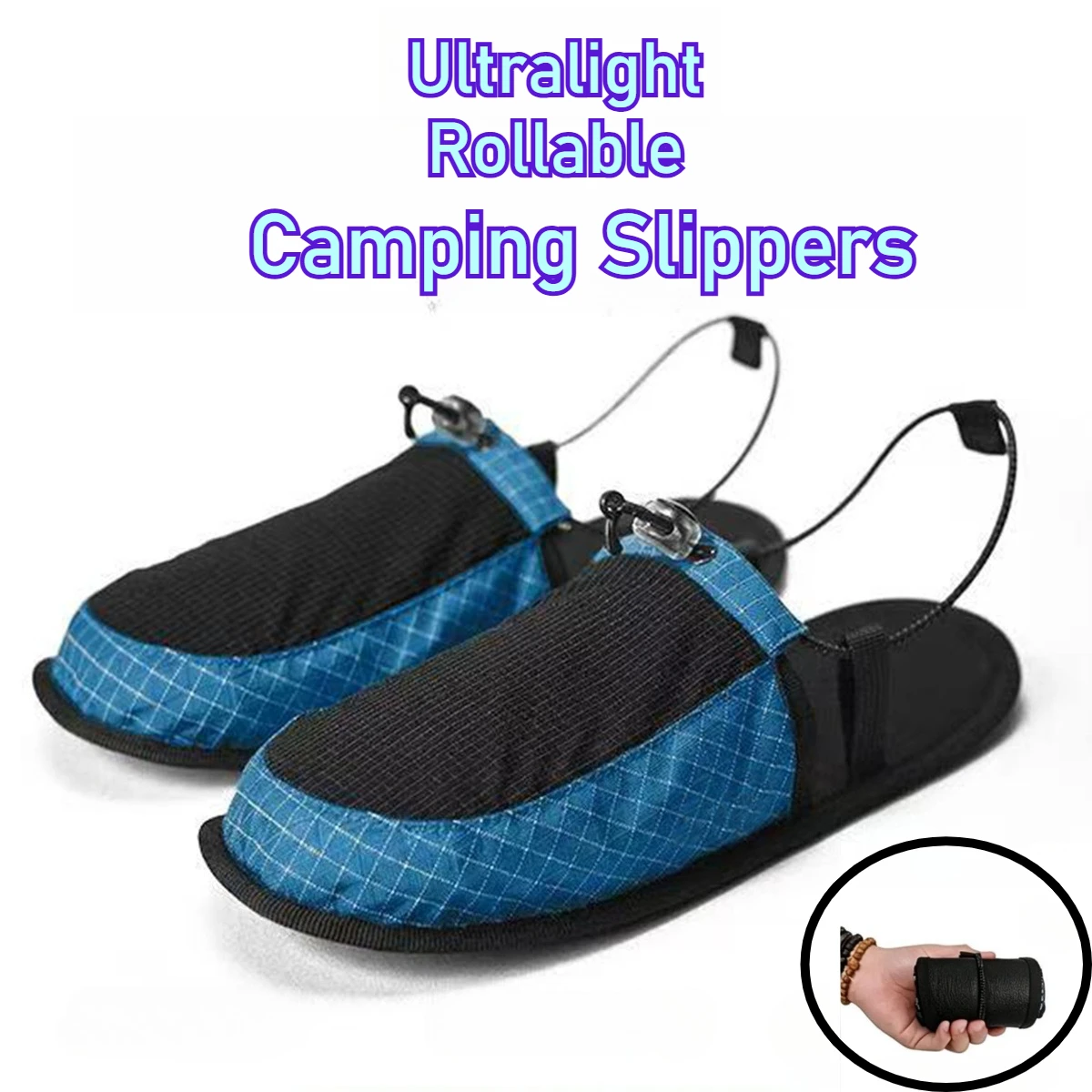 Portable Ultralight Rollable Slippers Folding Anti-slip Quick-Dry Wading Shoes Pocket for Outdoor Travel Beach Camping Hotel