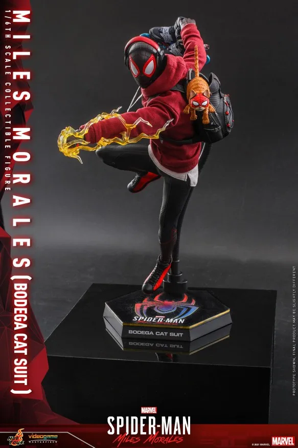 In Stock HotToys HT 1/6 VGM50 Spiderman Miles Morales Cat Suit Edition Collectible Toy Action Figure Model Gift