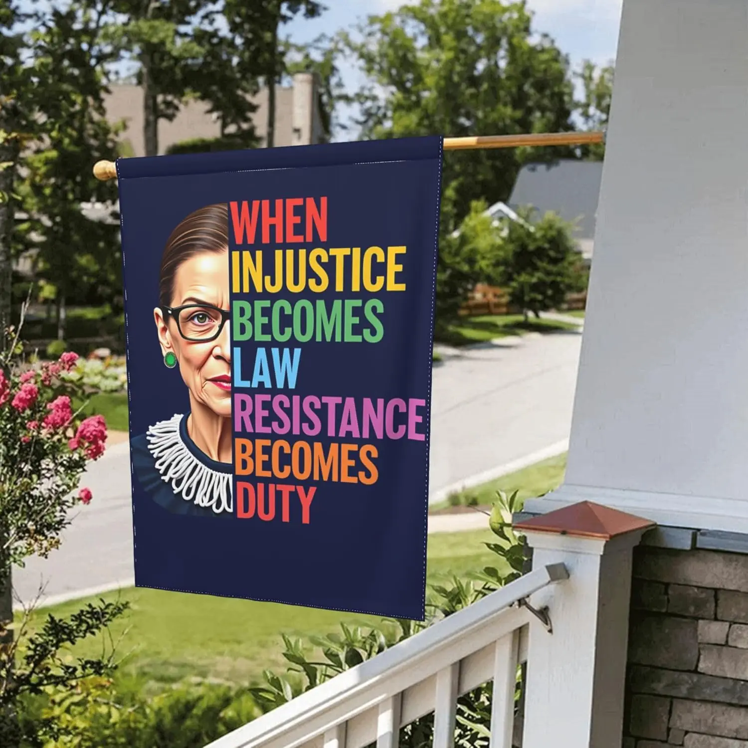 When Injustice Becomes Law Resistance Becomes Duty Flag Defend Democracy Garden Flags 28