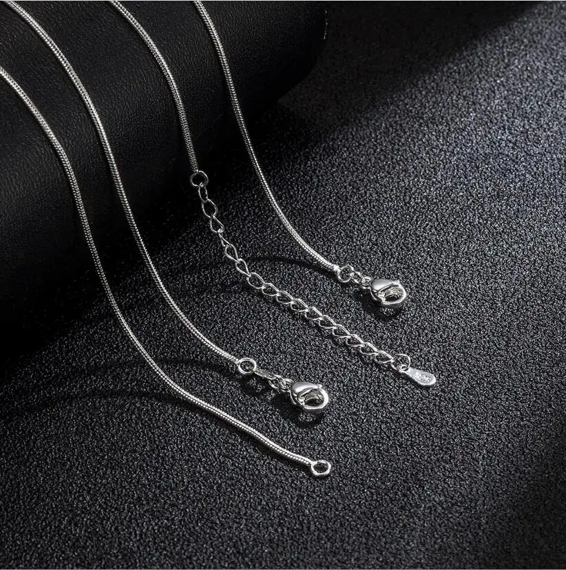 Prawdziwy 925 srebrny naszyjnik łańcuch wąż 45cm naszyjnik dla kobiety naszyjnik biżuteria DC25