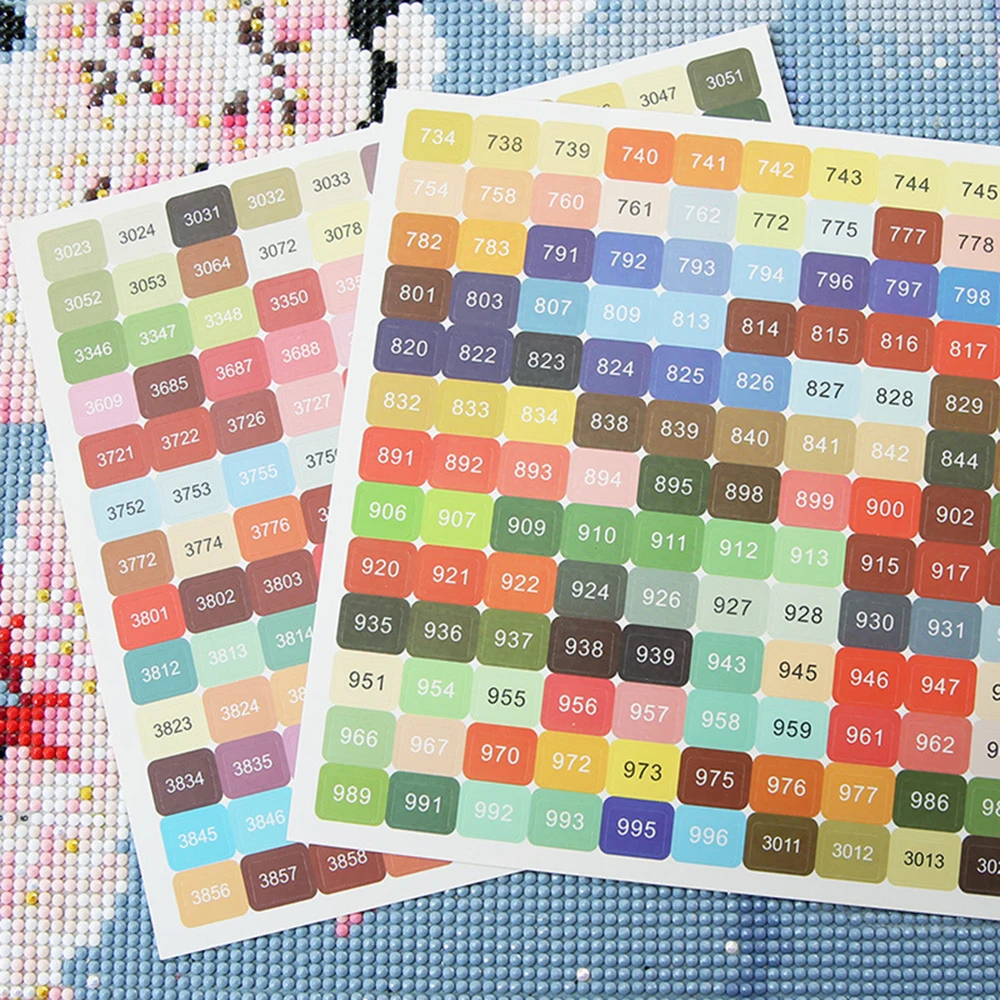 DMC Colors Number Label Stickers for Diamond Painting Storage Box Mosaic Beads Organizer Bottle Tool Cross Stitch Label and Mark