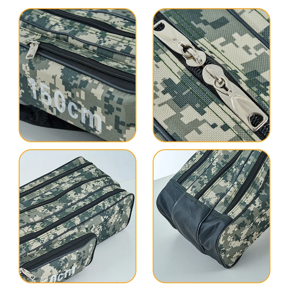 MBLN 59in Waterproof Fishing Rod Bag – 3-Layer Polyester Tackle Case with 2 Side Pockets, Foldable & Portable for Easy Storage view 3